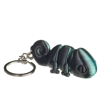 Kameleon metaliczny - czarno-zielony  - brelok do kluczy